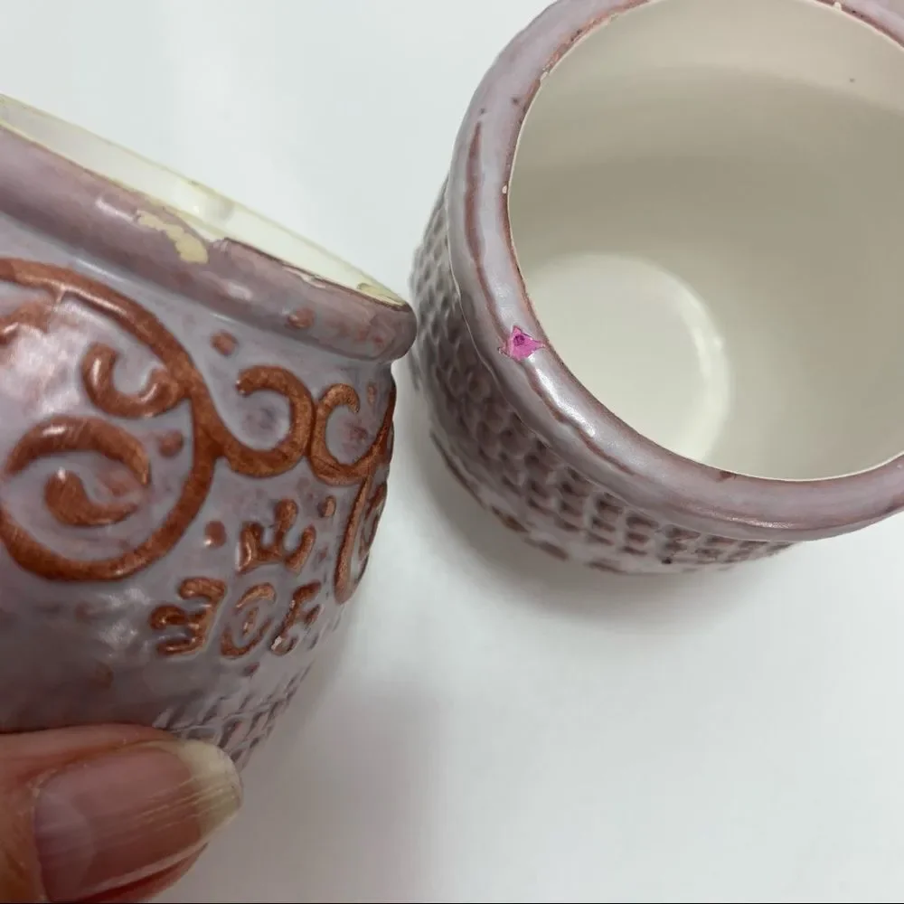 Ceramic Pair of Yankee Candle tea light holders